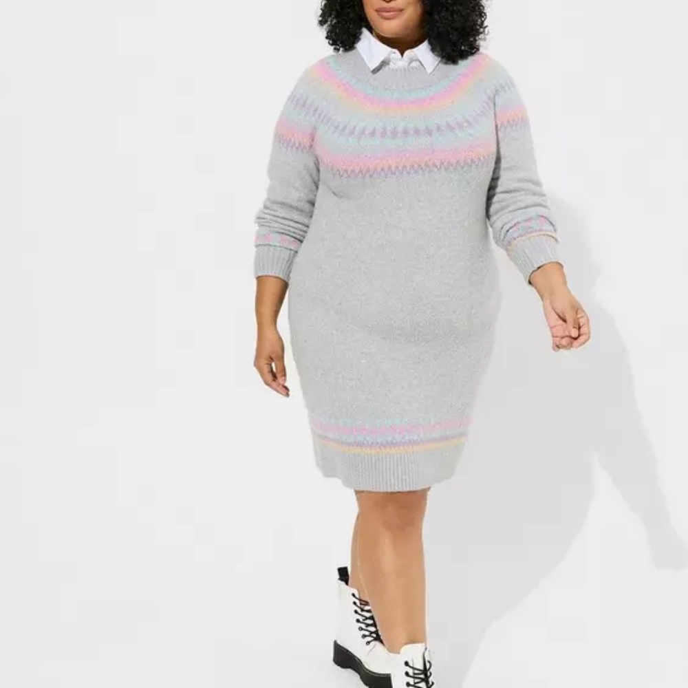 Torrid Mini Vegan Cashmere Mock Neck Sweater Dress NWT Sz1-14/16‎